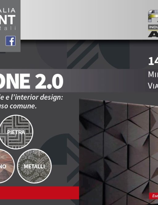 2° Worshop Decorazione 2.0 – La decorazione digitale industriale e l’interior design: una nuova visione a materiali di uso comune.